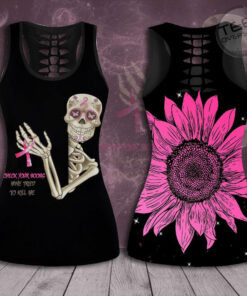 Check Your Boobs Breast Cancer Awareness 3D Hollow Tank Top Leggings 02