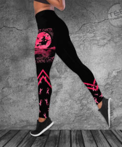 Halloween Breast Cancer Awareness 3D Hollow Tank Top Leggings 02