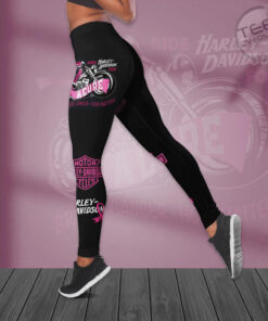 Harley Davidson Breast Cancer Awareness Hollow Tank Top Leggings 02