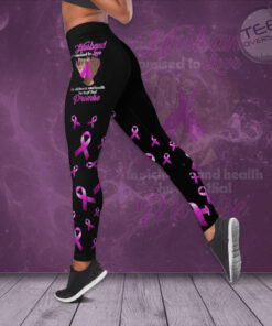 Husband Promised To Love In Sickness And Health He Kept That Promise Breast Cancer Awareness 3D Hollow Tank Top Leggings 01