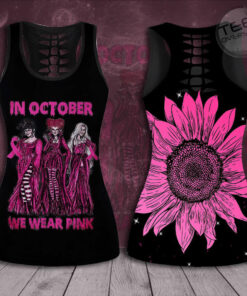 In October We Wear Pink Breast Cancer Awareness 3D Hollow Tank Top Leggings BCAS036 01
