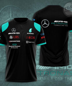 Mercedes AMG Petronas F1 Team 3D T Shirt S2 Black