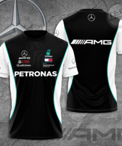 Mercedes AMG Petronas F1 Team 3D T Shirt S4 Black