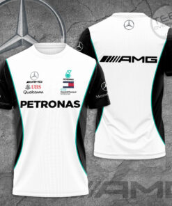 Mercedes AMG Petronas F1 Team 3D T Shirt S4 White