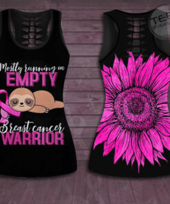 Mostly Running On Empty Breast Cancer Warrior Breast Cancer Awareness 3D Tank Top