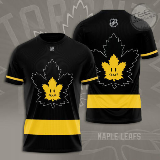 Toronto Maple Leafs 3D T shirt black orange