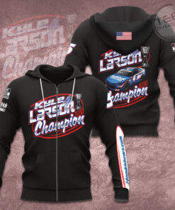 Kyle Larson 3D Zip up Hoodie
