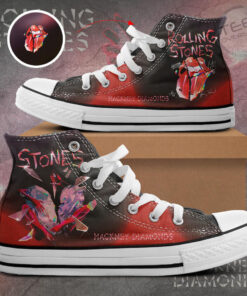 The Rolling Stones High Top Canvas Shoe OVS141123S4 White
