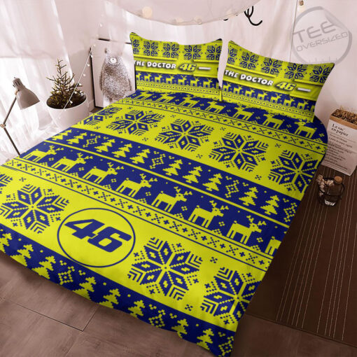 VR46 Valentino Rossi luxury Christmas bedding set OVS231023S5 img