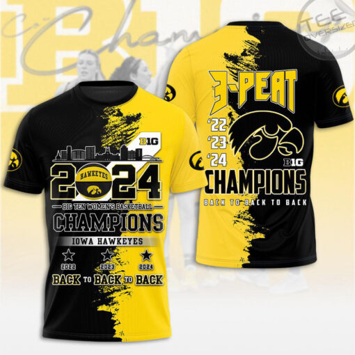Iowa Hawkeyes back to back to back T shirt OVS0424SM