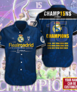Personalized Real Madrid Short Sleeve Dress Shirt OVS0724SE