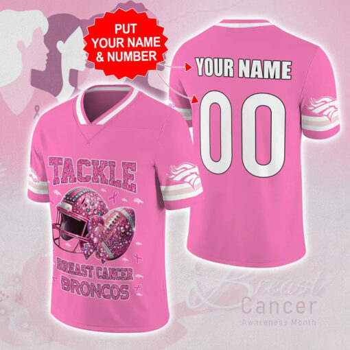 Denver Broncos x Breast Cancer Awareness Football Jersey