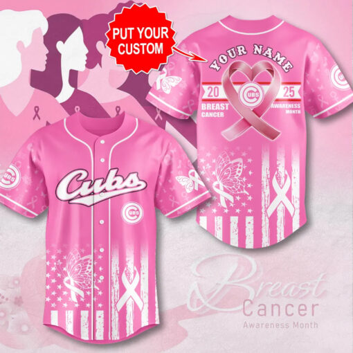Chicago Cubs x Breast Cancer Awareness Baseball Jersey