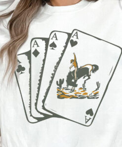 4 Ace Cards Oversized Sweatshirt White 01