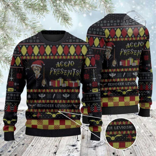 Accio Present Wizard Ugly Christmas 3D Sweater