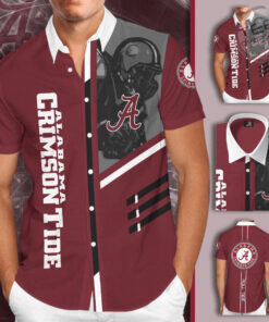 Alabama Crimson Tide 3D Short Sleeve Dress Shirt 04