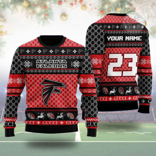 Atlanta Falcons Gucci Ugly Christmas 3D Sweater