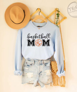 Basketball Mom Oversized Sweatshirt blue