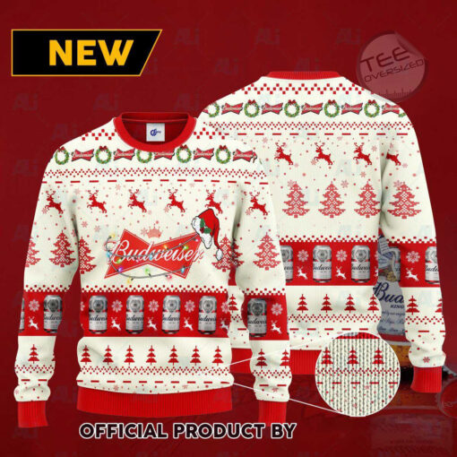 Budweiser Santa Hat Christmas Ugly Christmas 3D Sweater