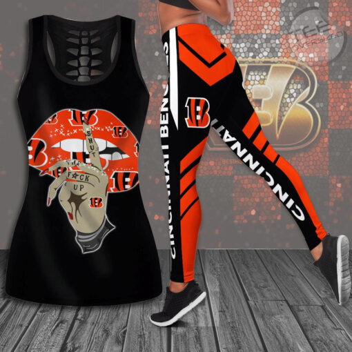 Cincinnati Bengals Hollow Tank Top Leggings 01