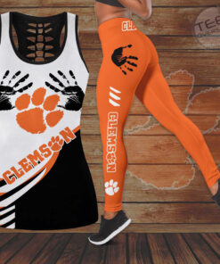 Clemson Tigers Hollow Tank Top Leggings 02