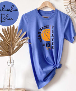 Custom Basketball Blue Oversized T shirt