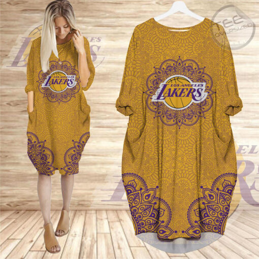 FAN designed Los Angeles Lakers LAL NBA Batwing Pocket Dress