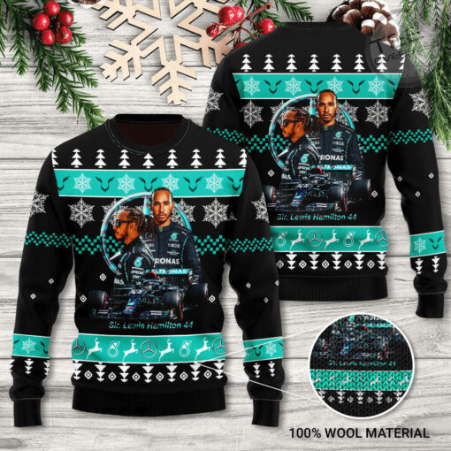 Lewis Hamilton F1 3D Ugly Sweater