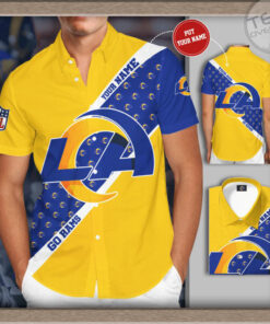 Los Angeles Rams 3D Short Sleeve Dress Shirt 03