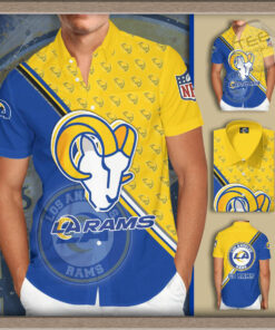 Los Angeles Rams 3D Short Sleeve Dress Shirt 04