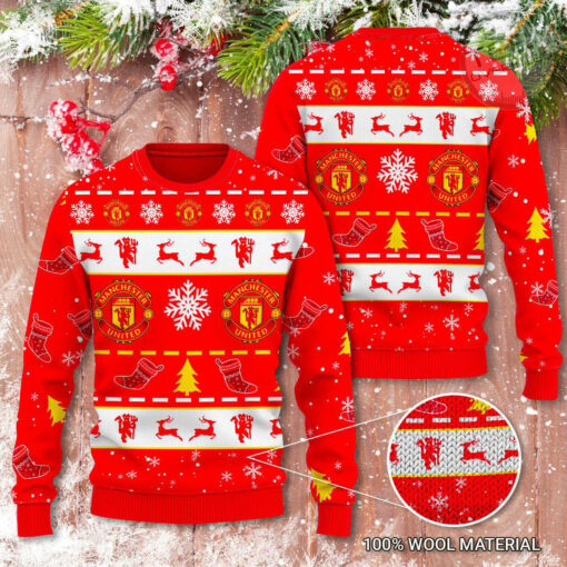 Manchester United 3D Ugly Christmas Sweater 2022