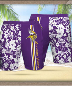Minnesota Vikings 3D Hawaiian Shorts