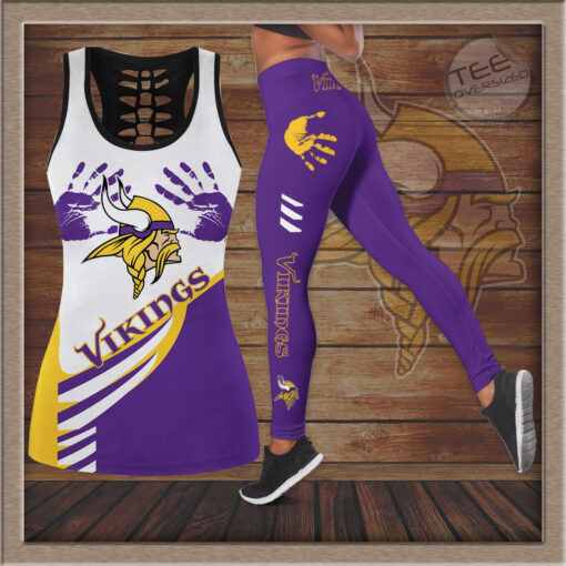 Minnesota Vikings Hollow Tank Top Leggings 01