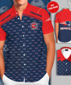 New England Patriota 3D Short Sleeve Dress Shirt 02
