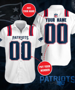 New England Patriota 3D Short Sleeve Dress Shirt 05