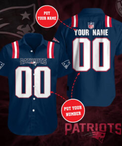 New England Patriota 3D Short Sleeve Dress Shirt 06