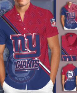 New York Giants 3D Short Sleeve Dress Shirt 03
