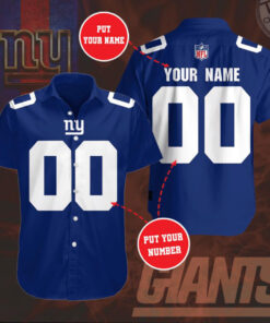 New York Giants 3D Short Sleeve Dress Shirt 04