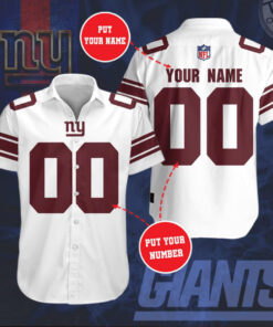 New York Giants 3D Short Sleeve Dress Shirt 05