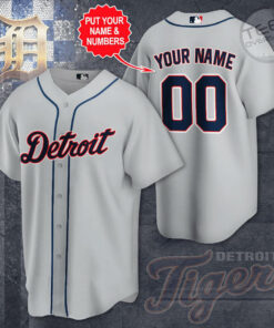 Personalised Detroit Tigers jersey shirt Grey