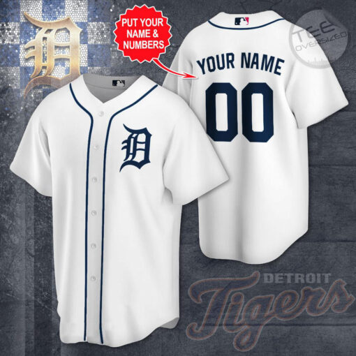 Personalised Detroit Tigers jersey shirt White