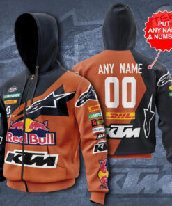 Personalized Red Bull KTM Zip up Hoodie