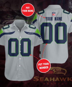 Seattle Seahawks 3D Short Sleeve Dress Shirt 04