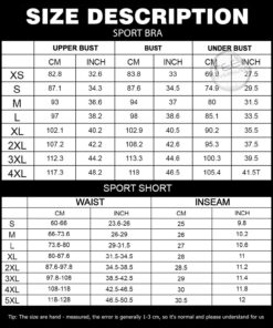 Sports Bra sizechart