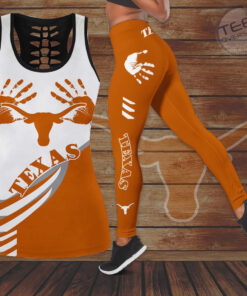 Texas Longhorns Hollow Tank Top Leggings 04