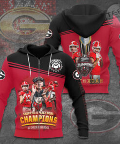 The best Georgia Bulldogs 3D zip hoodie 05