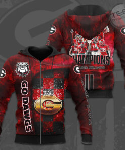 The best Georgia Bulldogs 3D zip hoodie 06