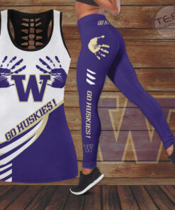 Washington Huskies Hollow Tank Top Leggings 03