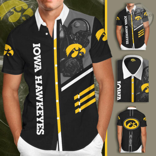 iowa hawkeyes 3d short sleeve dress shirt 01